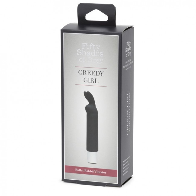 Черный мини-вибратор Greedy Girl Bullet Rabbit Vibrator - 12,7 см., Fifty Shades of Grey