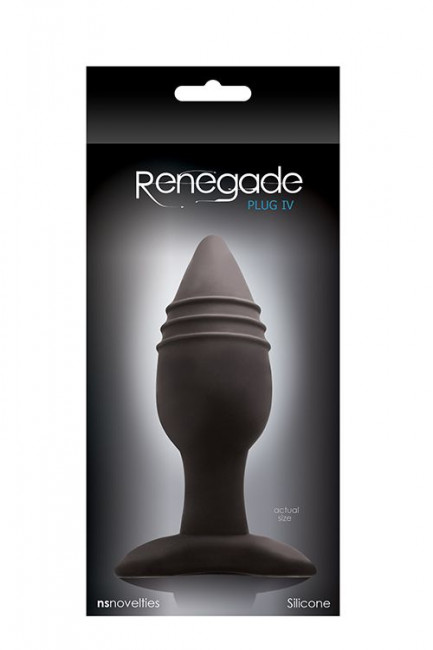 Средняя черная анальная пробка RENEGADE PLUG 4 - 12 см., NS Novelties
