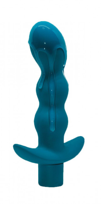 Бирюзовый анальный вибромассажёр Naughty - 14,5 см., Lola toys