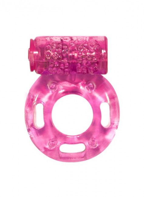 Розовое эрекционное кольцо с вибрацией Rings Axle-pin, Lola toys