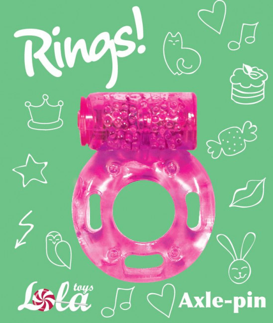 Розовое эрекционное кольцо с вибрацией Rings Axle-pin, Lola toys
