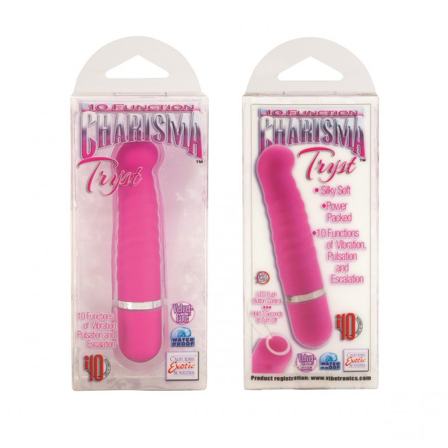 Розовый многофункциональный вибромассажер 10-Function Charisma Tryst - 10 см., California Exotic Novelties