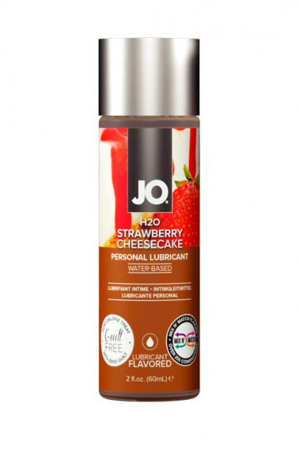 Смазка на водной основе с ароматом клубничного чизкейка JO H2O Strawberry-Cheesecake - 60 мл., System JO Смазка на водной основе с ароматом клубничного чизкейка JO H2O Strawberry-Cheesecake - 60 мл., System JO