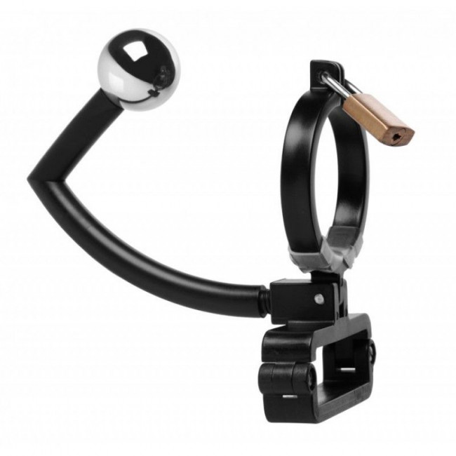 Пояс верности Oppressor Male Confinement Chastity Cage with Ball Clamp and Anal Hook, O-Products