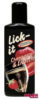 Смазка для орального секса Lick It со вкусом клубники с шампанским - 100 мл., Orion