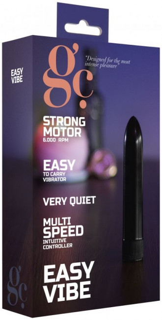 Чёрный вибратор GC Easy Vibe - 13,2 см., Shots Media BV