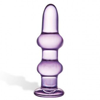 Фиолетовый анальный стимулятор из стекла, 13 см, Glas