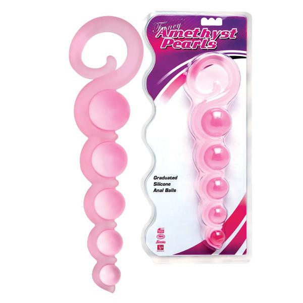 Розовая анальная цепочка из 5 шариков различного диаметра - 25,5 см., Dream Toys