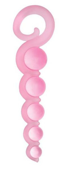 Розовая анальная цепочка из 5 шариков различного диаметра - 25,5 см., Dream Toys