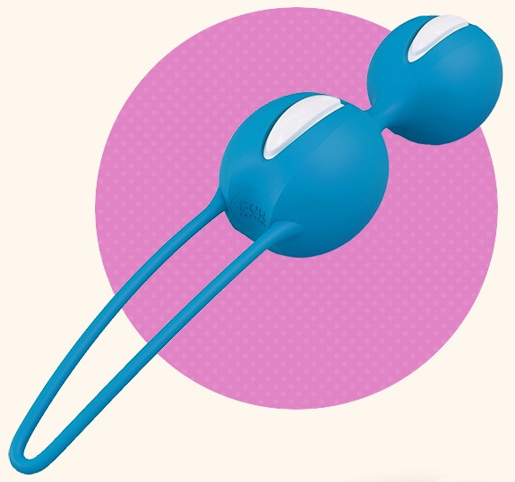 Ярко-голубые вагинальные шарики Smartballs Duo, Fun Factory
