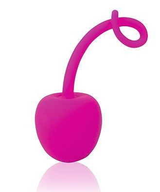 Розовый силиконовый вагинальный шарик-вишенка с хвостиком, Bior toys Розовый силиконовый вагинальный шарик-вишенка с хвостиком, Bior toys