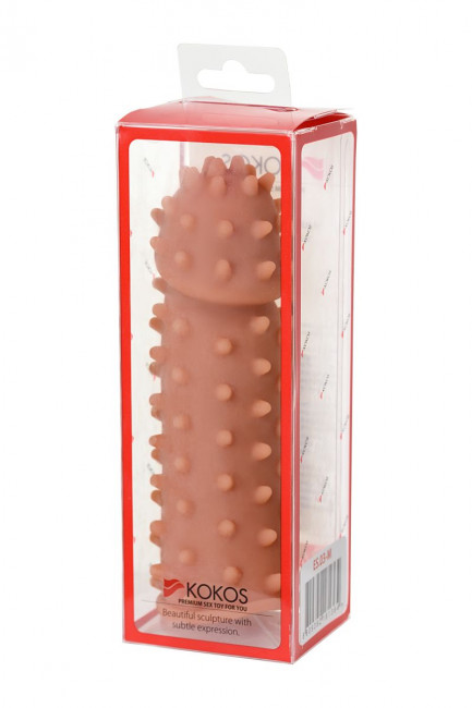 Насадка на фаллос с шипами и бугорками Extreme Sleeve 003 M-size - 14,7 см., KOKOS Насадка на фаллос с шипами и бугорками Extreme Sleeve 003 M-size - 14,7 см., KOKOS