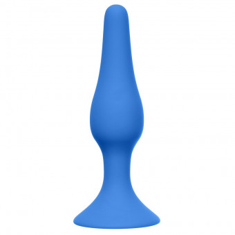 Синяя анальная пробка Slim Anal Plug Large - 12,5 см., Lola toys