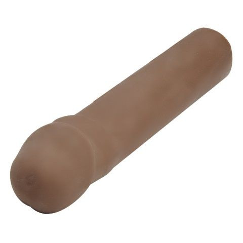 Коричневая насадка-удлинитель CyberSkin 1.5 inch Transformer Penis Extension Dark - 19 см., Topco Sales