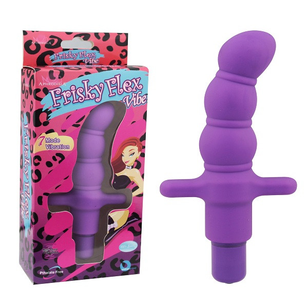 Фиолетовый рельефный анально-вагинальный вибростимулятор Frisky Flex Vibe, Howells