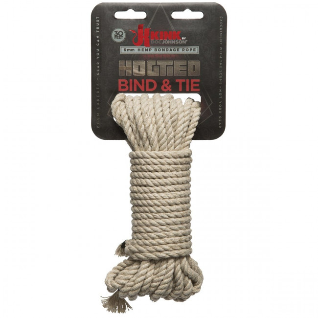 Бондажная пеньковая верёвка Kink Bind & Tie Hemp Bondage Rope 30 Ft - 9,1 м., Doc Johnson