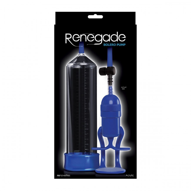Прозрачно-синяя вакуумная помпа Renegade Bolero Pump, NS Novelties Прозрачно-синяя вакуумная помпа Renegade Bolero Pump, NS Novelties