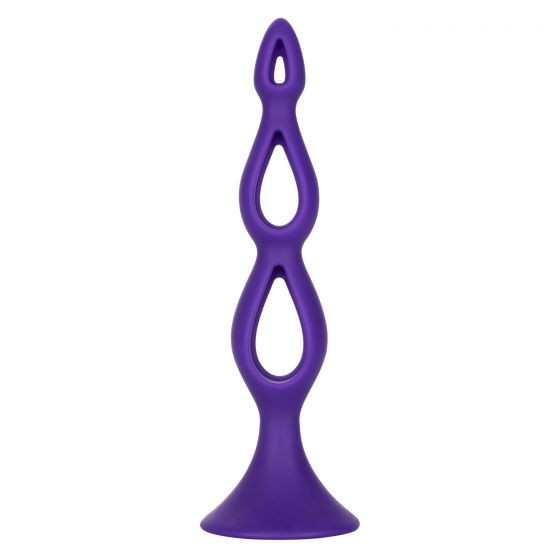 Фиолетовая анальная елочка Silicone Triple Probe - 14,5 см., California Exotic Novelties