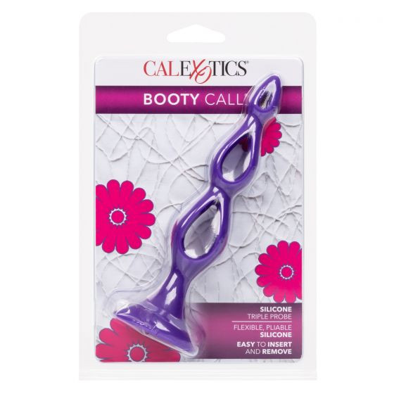 Фиолетовая анальная елочка Silicone Triple Probe - 14,5 см., California Exotic Novelties