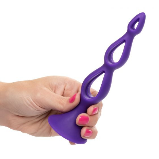 Фиолетовая анальная елочка Silicone Triple Probe - 14,5 см., California Exotic Novelties