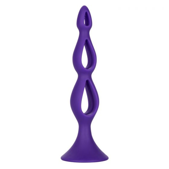 Фиолетовая анальная елочка Silicone Triple Probe - 14,5 см., California Exotic Novelties