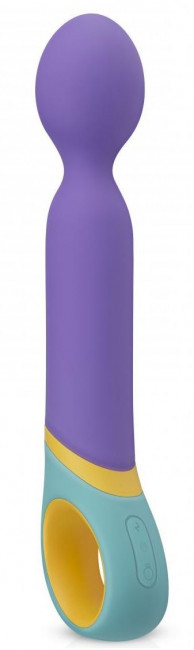 Фиолетовый вибромассажер Base Wand Vibrator - 24 см. Фиолетовый вибромассажер Base Wand Vibrator - 24 см.