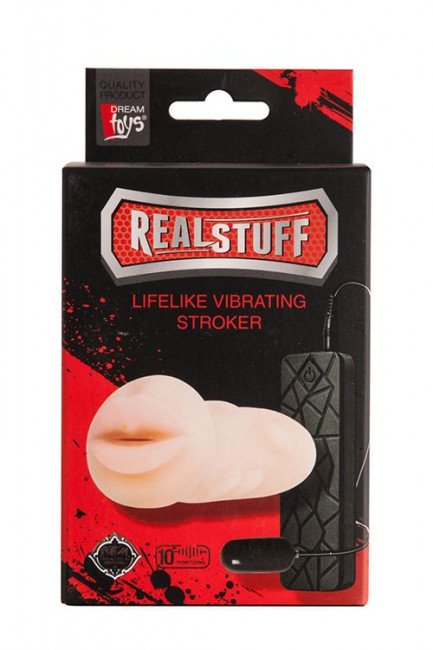Мастурбатор-ротик с вибрацией REALSTUFF VIBRATING MASTURBATOR MOUTH, Dream Toys