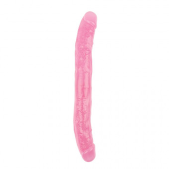 Розовый двусторонний фаллоимитатор 12.8 Inch Dildo - 32,5 см.
