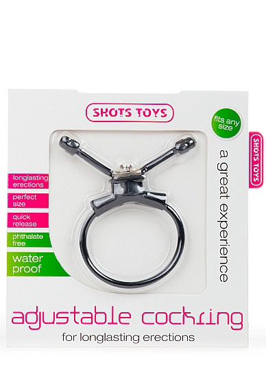Черное утягивающее лассо Adjustable Cockring, Shots Media BV