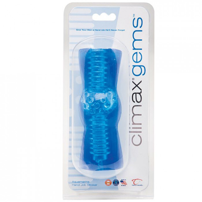 Голубой мастурбатор Climax Gems Aquamarine Hand Job Stroker, Topco Sales Голубой мастурбатор Climax Gems Aquamarine Hand Job Stroker, Topco Sales