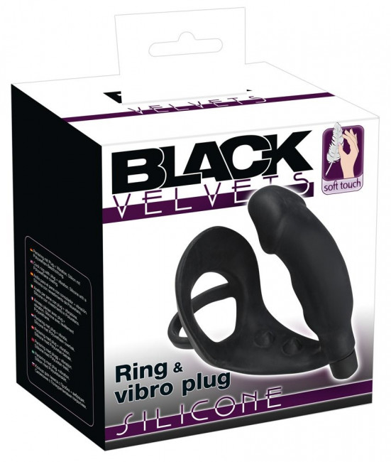 Черное кольцо с анальной вибропробкой Black Velvets, Orion Черное кольцо с анальной вибропробкой Black Velvets, Orion