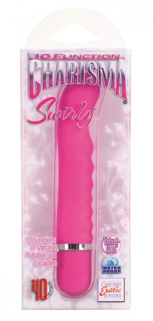 Многофункциональный розовый вибратор 10-Function Charisma Swirly - 12 см., California Exotic Novelties