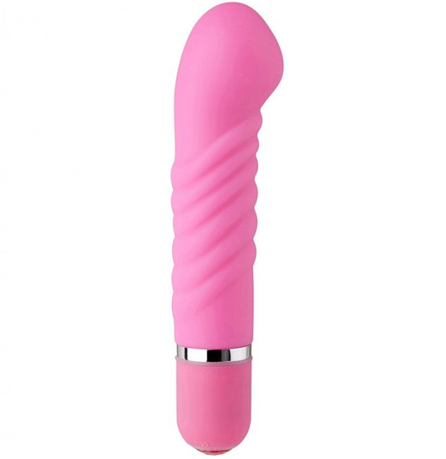 Розовый мини-вибратор с увеличенной головкой и рёбрами NEON FANTASY STICK PINK - 11 см., Dream Toys Розовый мини-вибратор с увеличенной головкой и рёбрами NEON FANTASY STICK PINK - 11 см., Dream Toys
