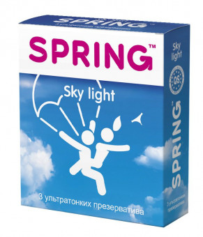 Ультратонкие презервативы SPRING SKY LIGHT - 3 шт., SPRING