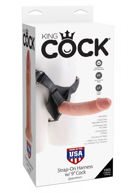 Страпон Harness со съемной телесной насадкой King Cock 9 - 22,9 см., Pipedream