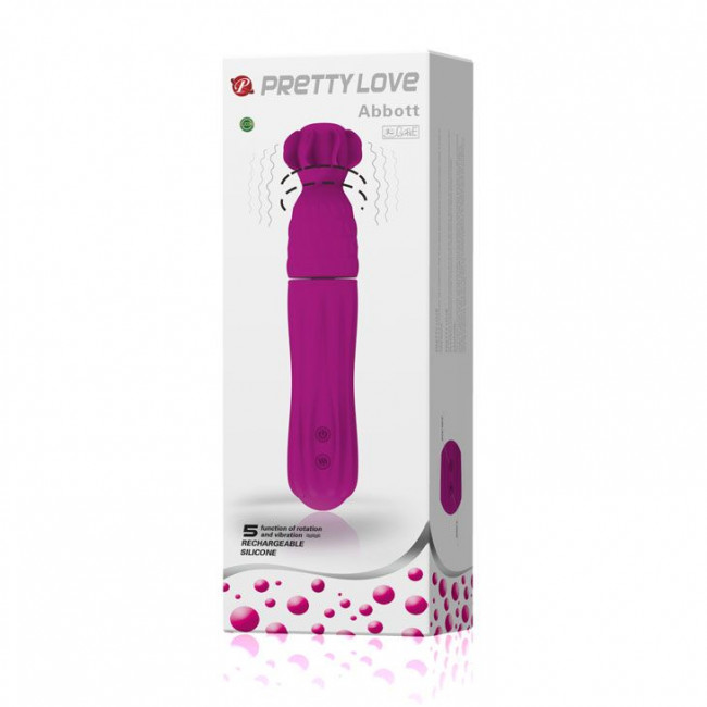 Фиолетовый вибратор с ротацией головки Pretty Love Abbott, Baile