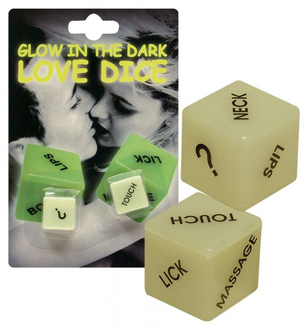 Кубики для любовных игр Glow-in-the-dark с надписями на английском, Orion Кубики для любовных игр Glow-in-the-dark с надписями на английском, Orion
