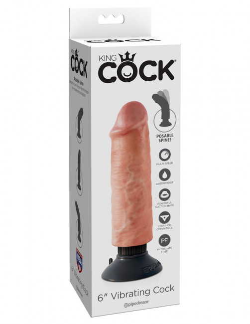 Вибромассажер-реалистик 6" Vibrating Cock - 17,8 см., Pipedream Вибромассажер-реалистик 6" Vibrating Cock - 17,8 см., Pipedream