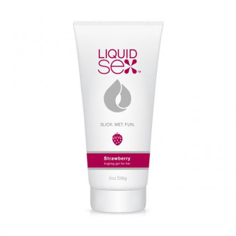 Съедобная смазка с согревающим эффектом и ароматом клубники Liquid Sex Tingling Gel for Her Strawberry - 56 гр., Topco Sales