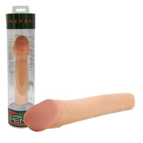 Вибронасадка-удлиннитель CyberSkin 2 inch Xtra Thick Vibrating Transformer Penis Extension Light - 20 см., Topco Sales Вибронасадка-удлиннитель CyberSkin 2 inch Xtra Thick Vibrating Transformer Penis Extension Light - 20 см., Topco Sales