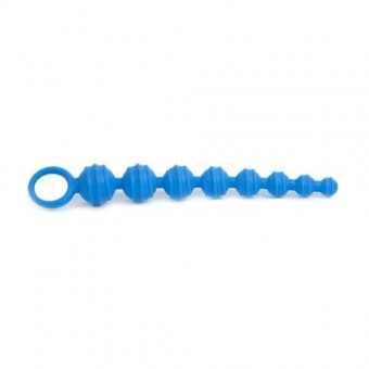 Синяя анальная цепочка Climax Anal Anal Beads Silicone Ridges - 32,6 см., Topco Sales