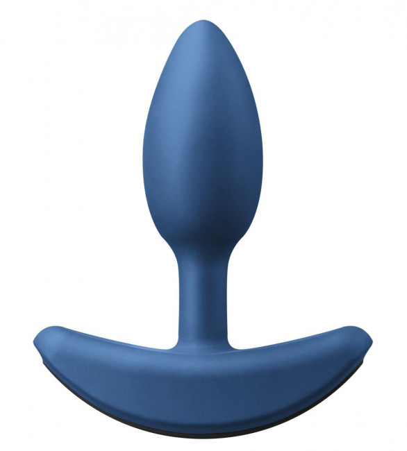 Средняя голубая анальная вибропробка Heavyweight Plug Medium - 12 см., NS Novelties