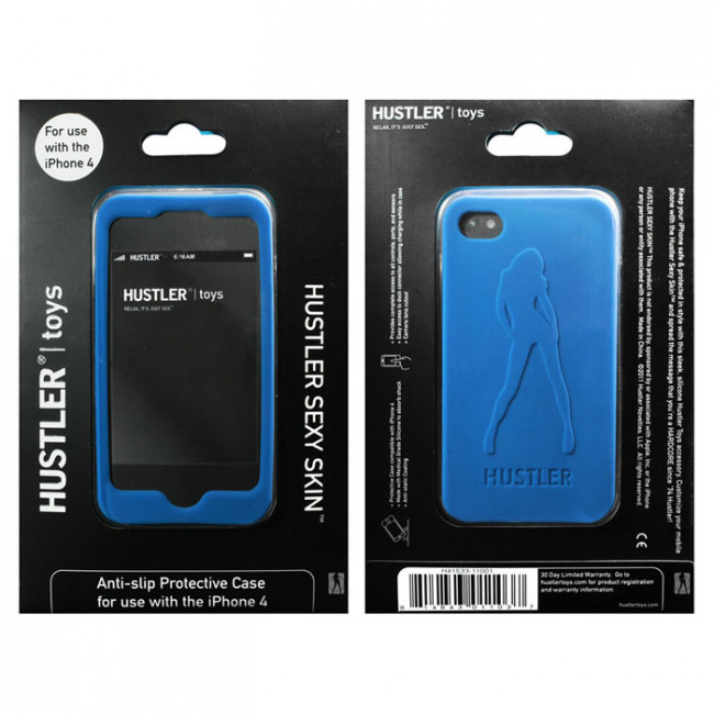 Синий силиконовый чехол HUSTLER для iPhone 4, 4S, Hustler