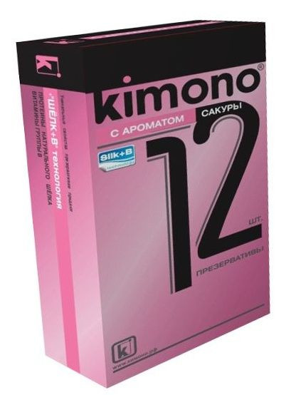 Презервативы KIMONO с ароматом сакуры - 12 шт., Kimono