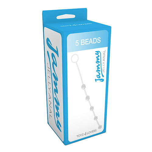 Прозрачная анальная цепочка с 5 шариками JAMMY JELLY ANAL 5 BEADS CRYSTALL - 38 см., Toyz4lovers