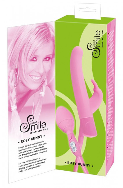Розовый вибратор с функцией расширения Rosy Bunny - 20 см., Orion Розовый вибратор с функцией расширения Rosy Bunny - 20 см., Orion