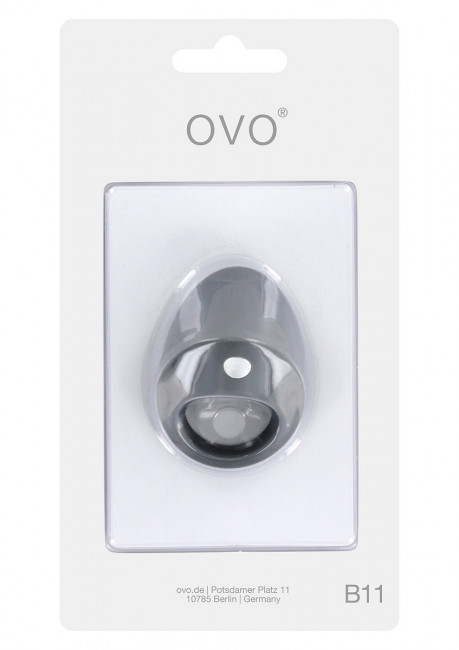 Серое эрекционное кольцо B11 с вибрацией, OVO