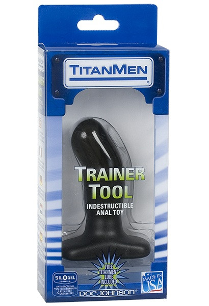 Черная анальная пробка TITANMEN TRAINING TOOL #1, Doc Johnson