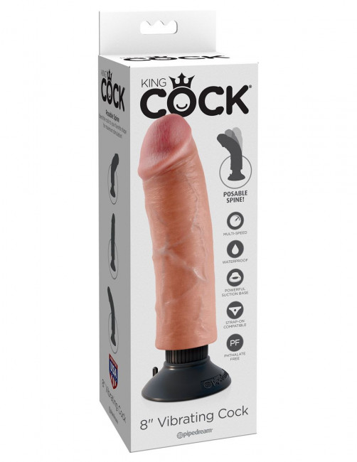 Вибромассажер на присоске 8" Vibrating Cock - 21,6 см., Pipedream Вибромассажер на присоске 8" Vibrating Cock - 21,6 см., Pipedream