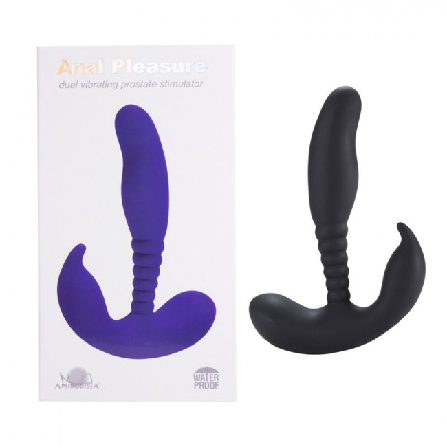 Черный стимулятор простаты Anal Pleasure Dual Vibrating Prostate Stimulator - 13,5 см. Черный стимулятор простаты Anal Pleasure Dual Vibrating Prostate Stimulator - 13,5 см.